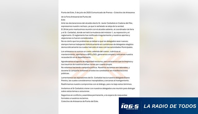 COMUNICADO ARTESANOS