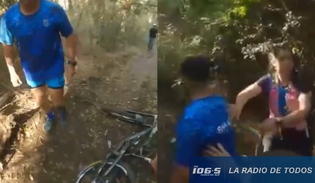 Disputa corredores y ciclistas 