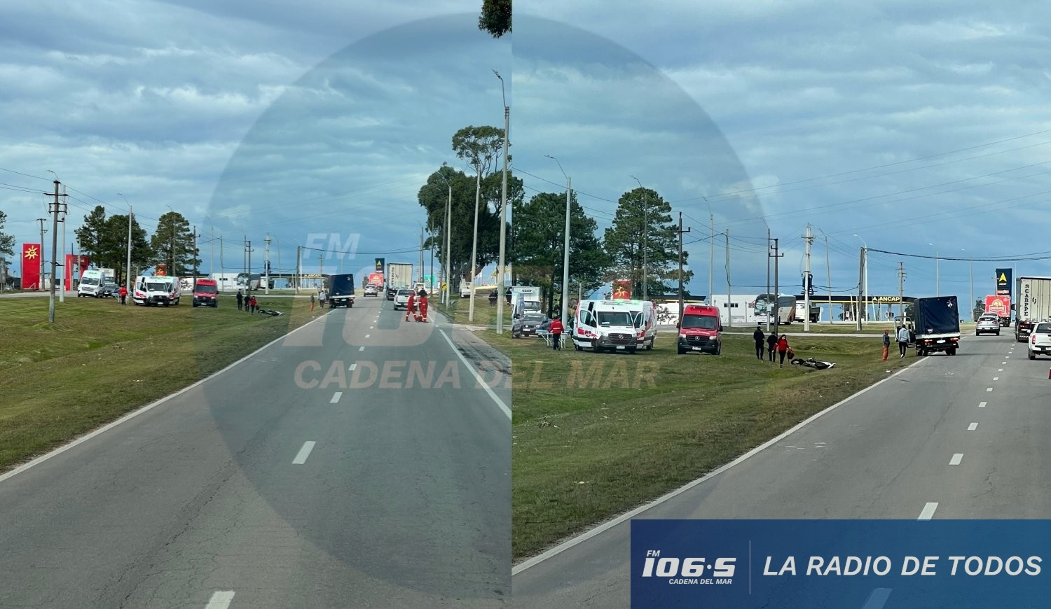 Ruta 39 (Maldonado): conductor de una motocicleta sufrió fractura costal tras colisionar contra un camión.