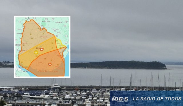 Advertencia meteorológica: INUMET emite advertencia naranja por vientos muy fuertes en Maldonado.