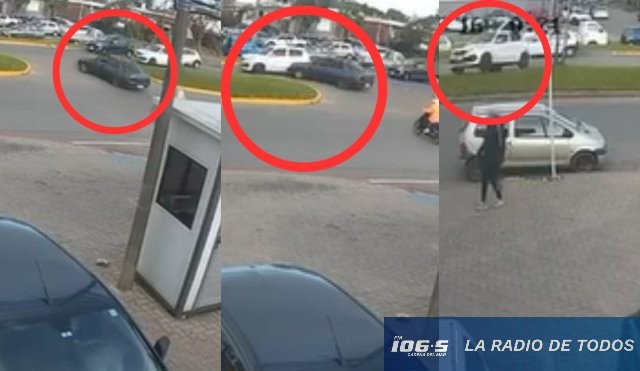 Siniestro de tránsito (Maldonado): Video muestra cómo un auto invade el carril y desencadena el choque contra una columna.