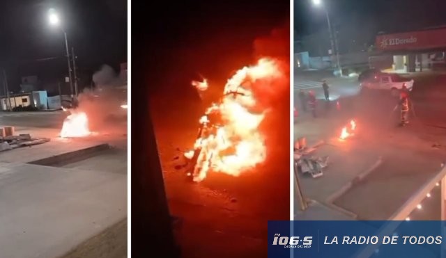Motocicleta en llamas (La Barra): Surgen nuevos registros fílmicos sobre lo ocurrido.