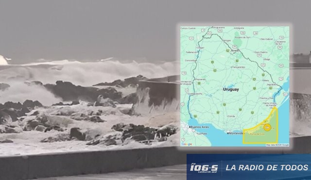 Clima adverso (Maldonado): INUMET emite alerta amarilla por vientos fuertes hasta las 6 de la mañana.