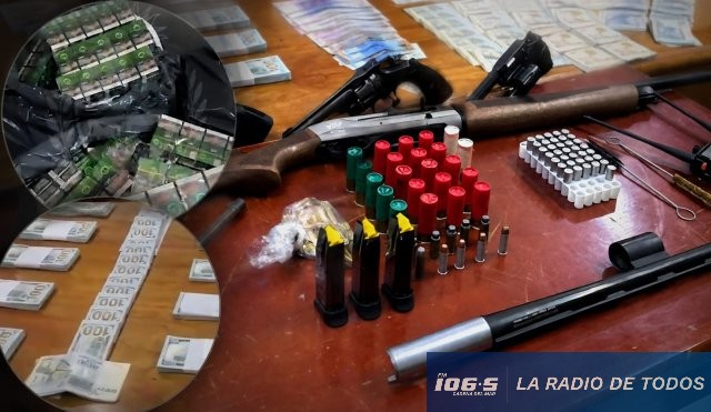 Maldonado, Rivera y Canelones (contrabando): 9 detenidos, armas y decomiso millonario.